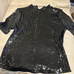 Michael Kors Black Sequin Blouse